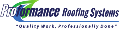 A green banner with the words " bounce roofing " written in blue.